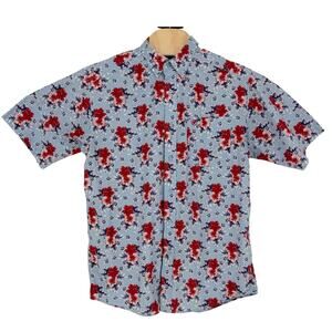 Ariat Hawaiian Shirt Short Sleeve Button Down Mens L Logo Cotton Classic